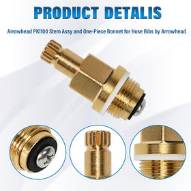 Obida PK1100 stem assembly, upgraded for smooth operation and easy valve replacement