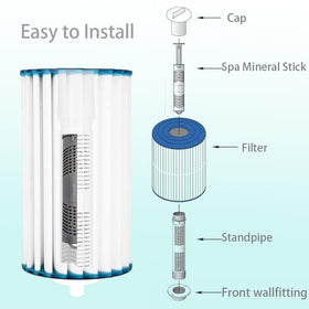 OBMAO universal-fit cartridge compatible with most hot tub filters.