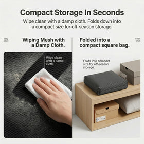 OBMESHOW folds compactly for off-season storage and portability.