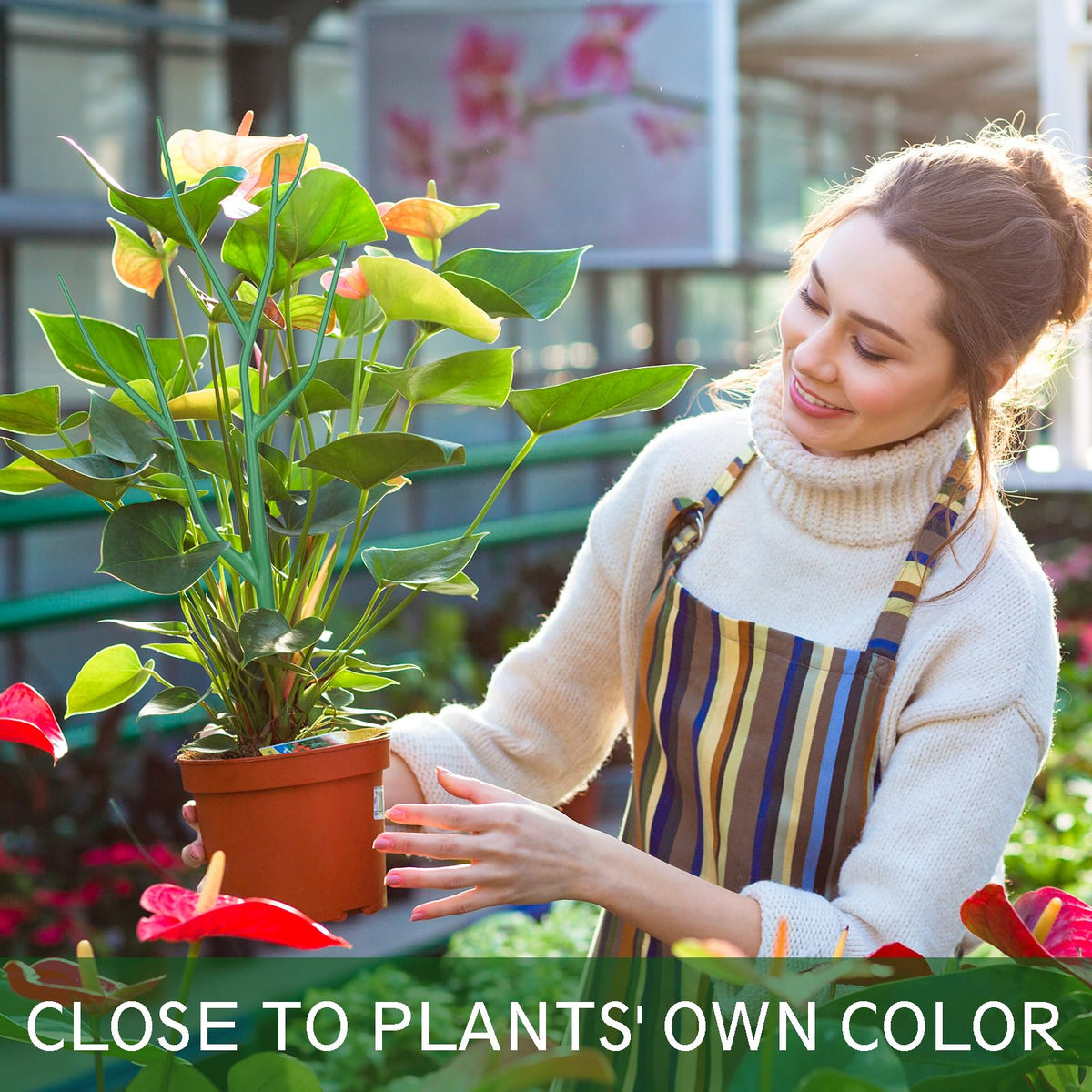 Obralitic green plant trellis system blends with foliage while guiding growth.