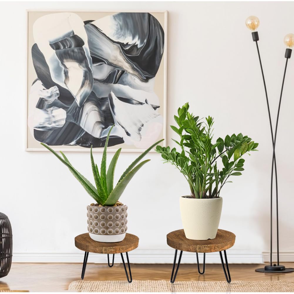OBTAIN mid-century plant stand small adds timeless style to compact spaces.