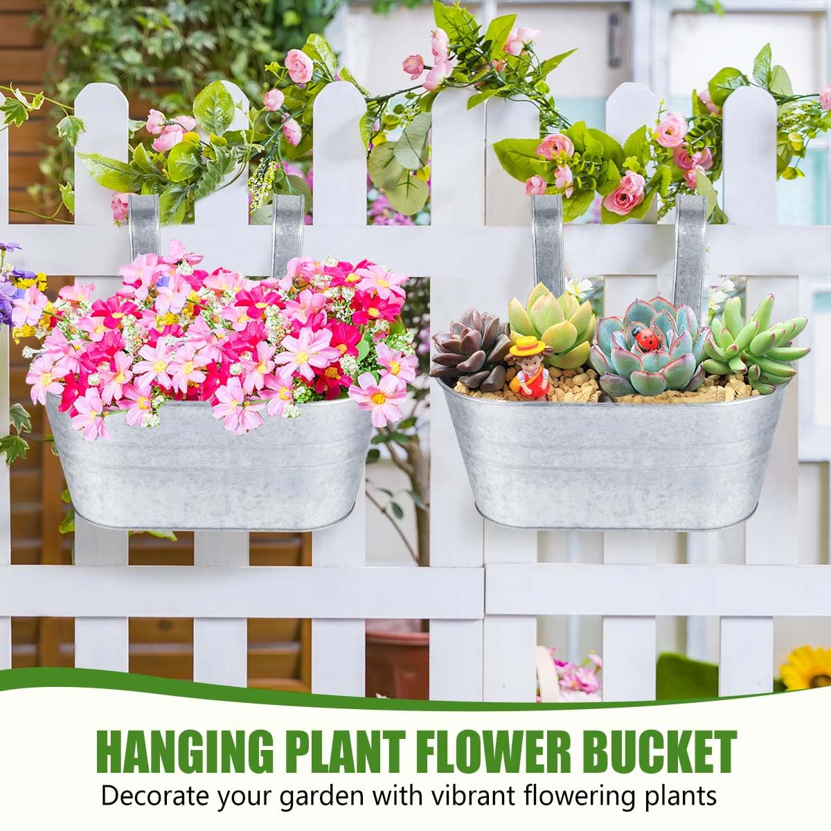 OBTANIM durable iron planter with drainage holes promotes moisture balance.