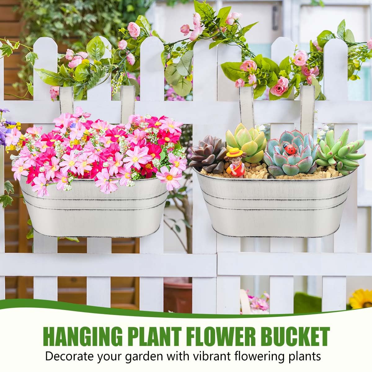 OBTANIM railing planter with compact top dimensions fit tight spaces.