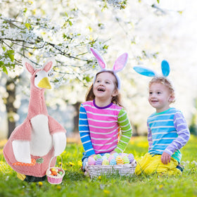 OBUSATT spring garden porch decor for geese, ideal Easter and garden party setups.