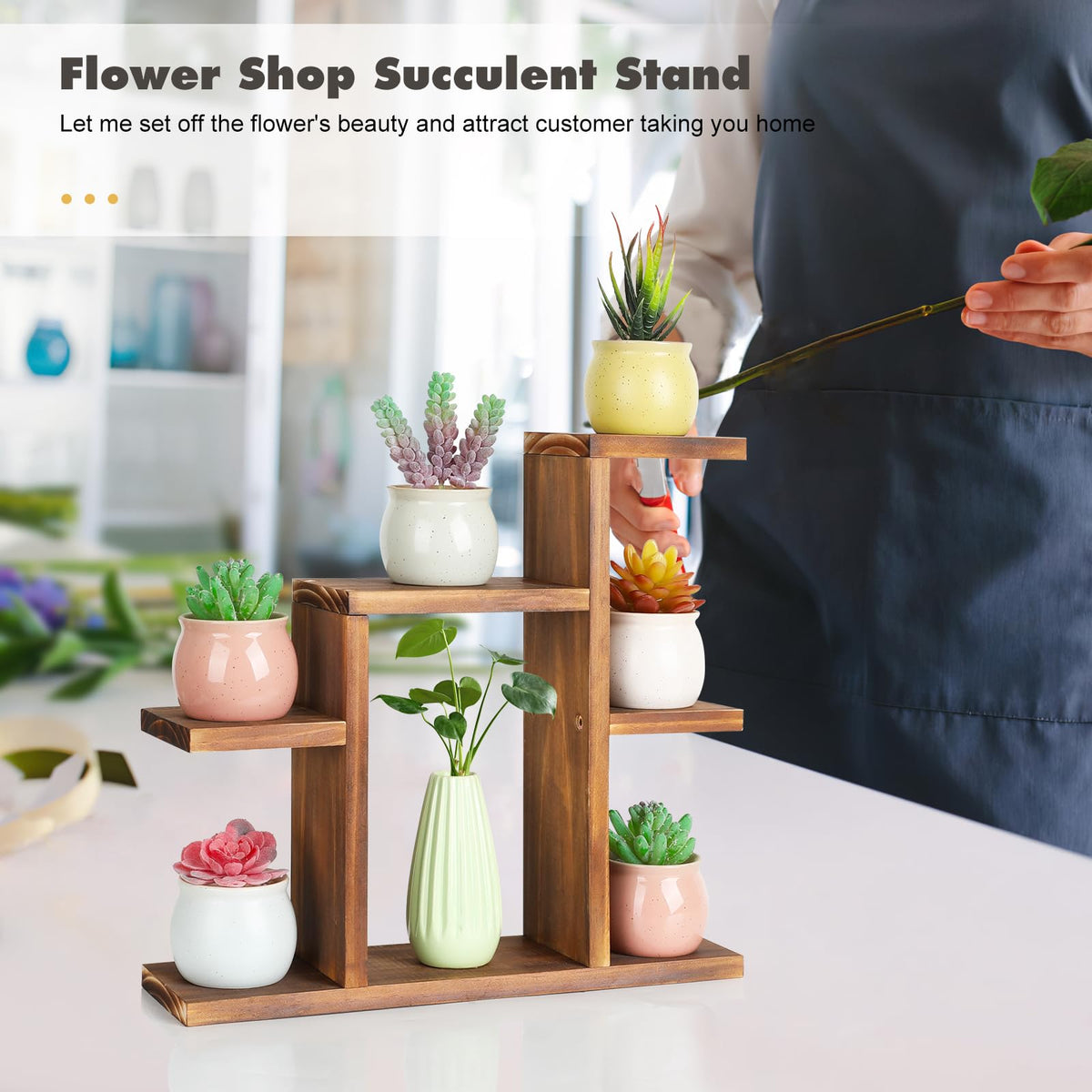 OcBuct 7-tier window sill stand, side view, demonstrates space-saving design