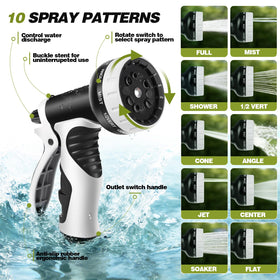 Ocean Ice 10-pattern nozzle offers versatile watering options.