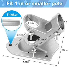 Ocean Ice heavy-duty flag holder supports 45/90 degree angles.