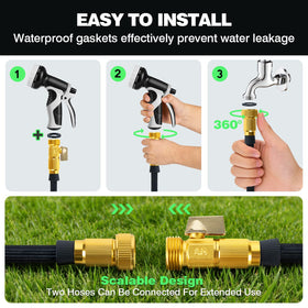 Ocean Ice lightweight hose for easy yard maneuvering.
