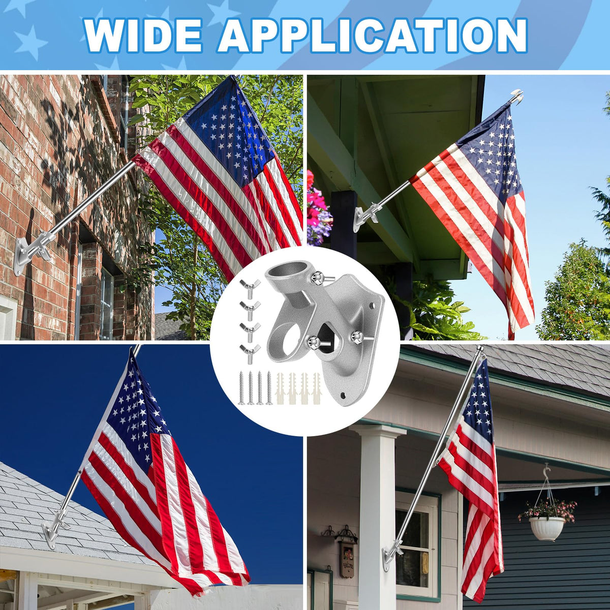 Ocean Ice outdoor flag pole holder resists wind and corrosion.