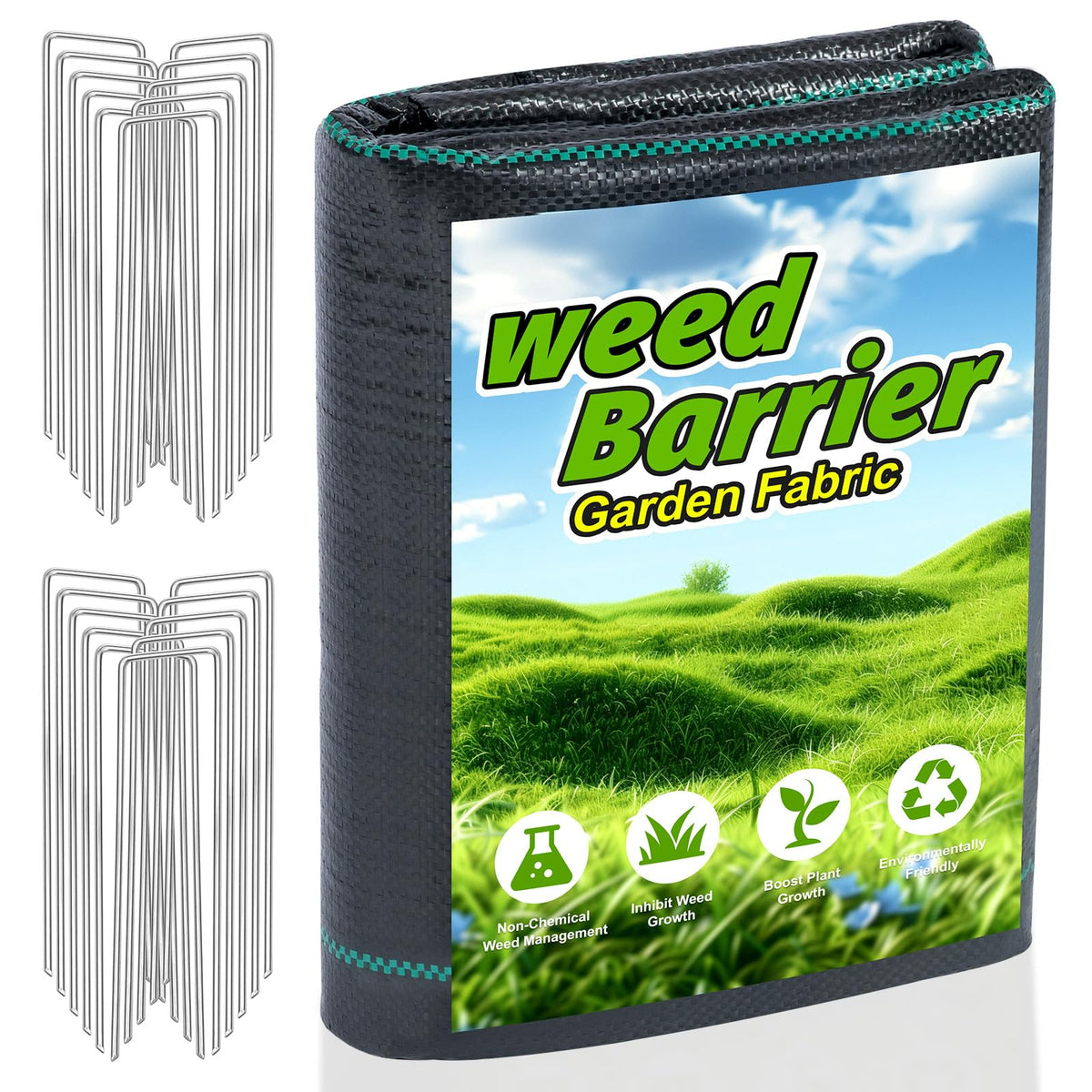 Ocean Ice weed barrier fabric 3ft x 50ft laid over soil for weed control