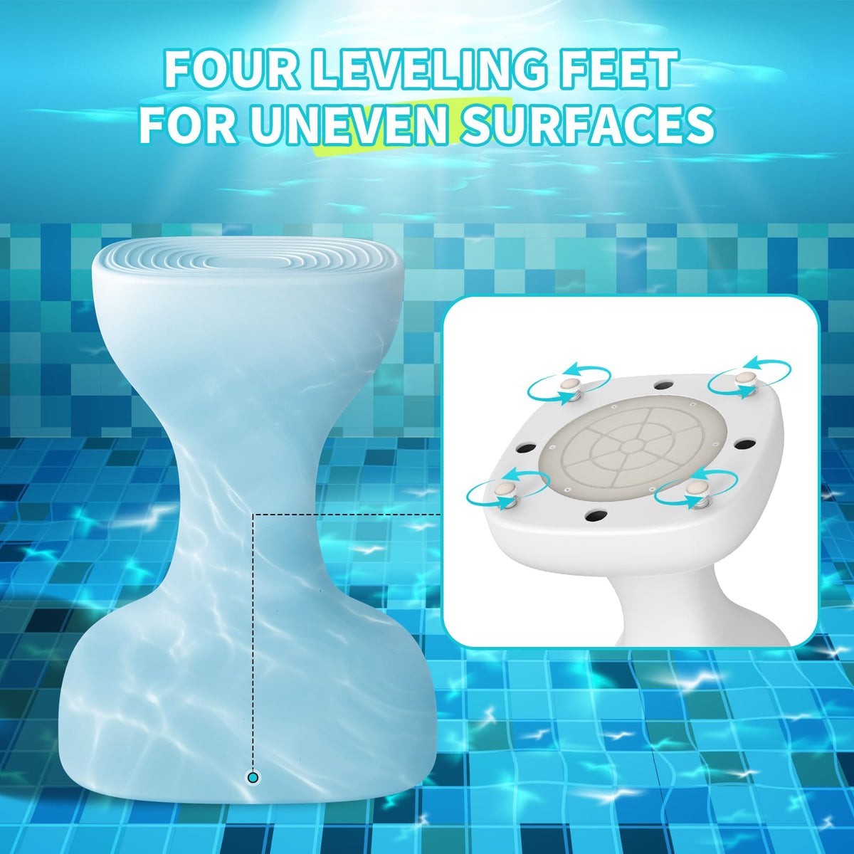 OceanaFlow non-floating stool ensures secure water-edge setup