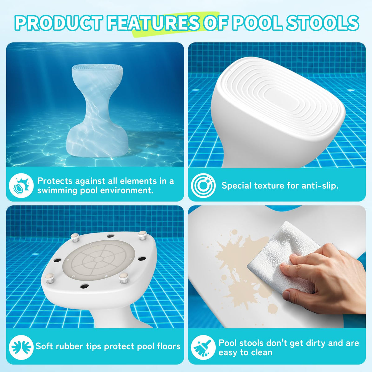 OceanaFlow white finish complements upscale pool decor and styles
