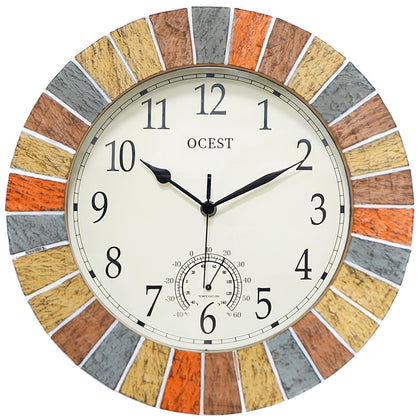 OCEST 13-inch outdoor clock front view with large numerals for easy reading outdoors