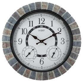 OCEST 18-inch outdoor clock front view with bold numerals for outdoor readability.