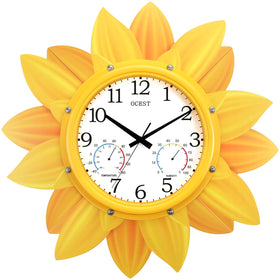 OCEST 24-inch outdoor clock front view with large numbers for easy reading on patios.
