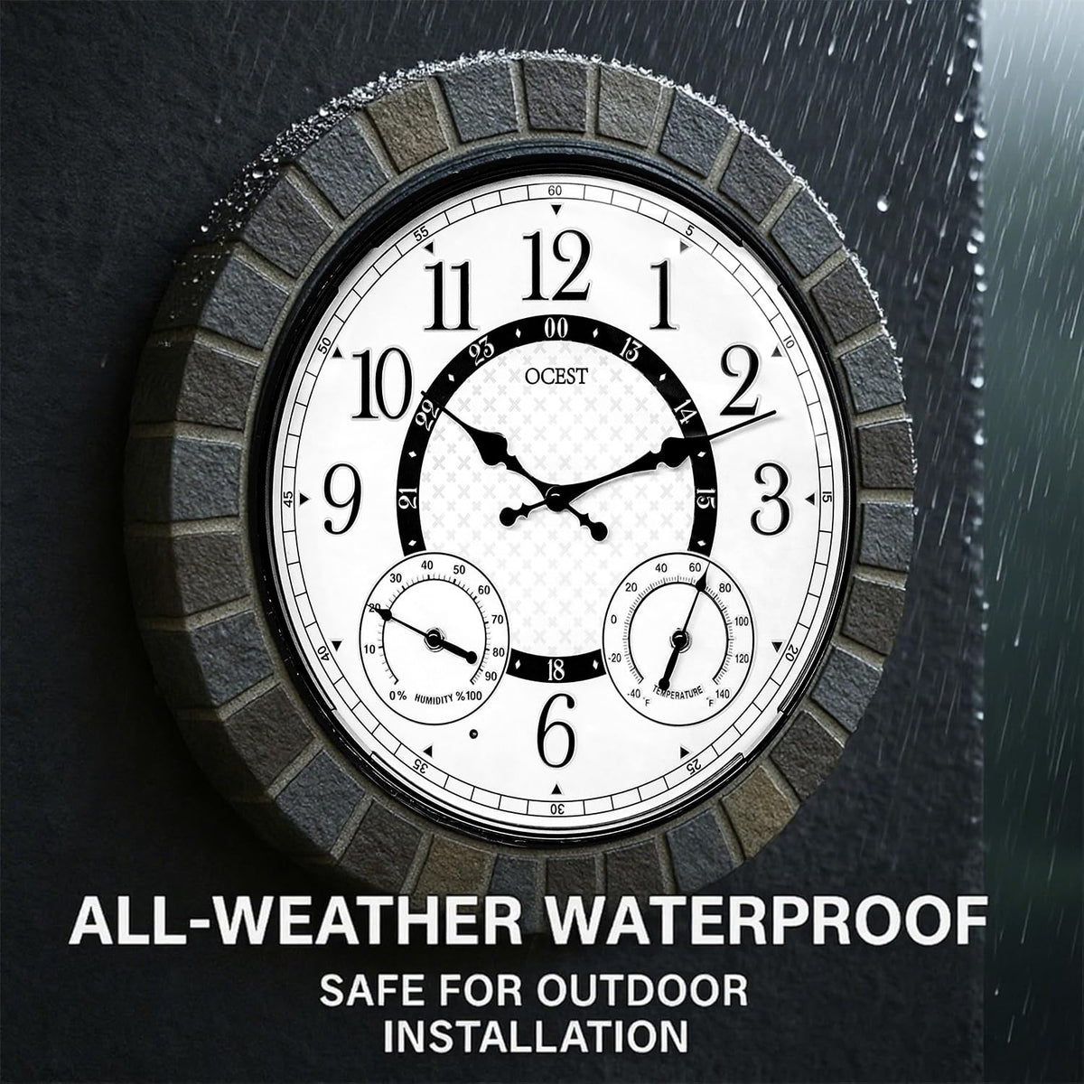 OCEST silent quartz movement keeping accurate time without ticking sounds.