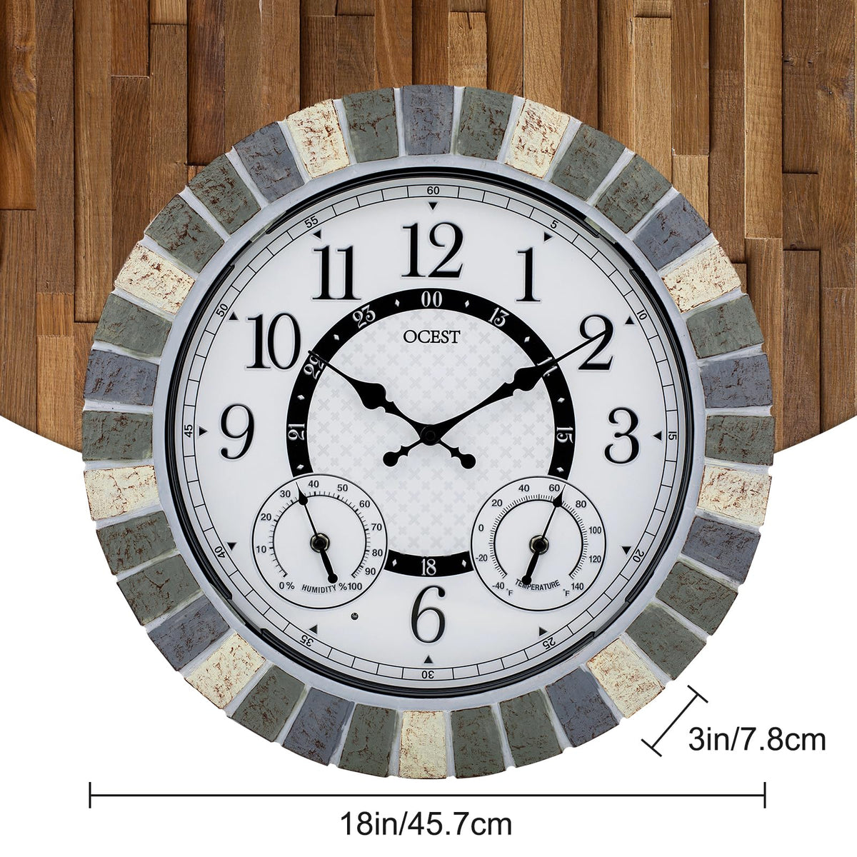 OCEST rustic gray design enhances porch or patio décor.