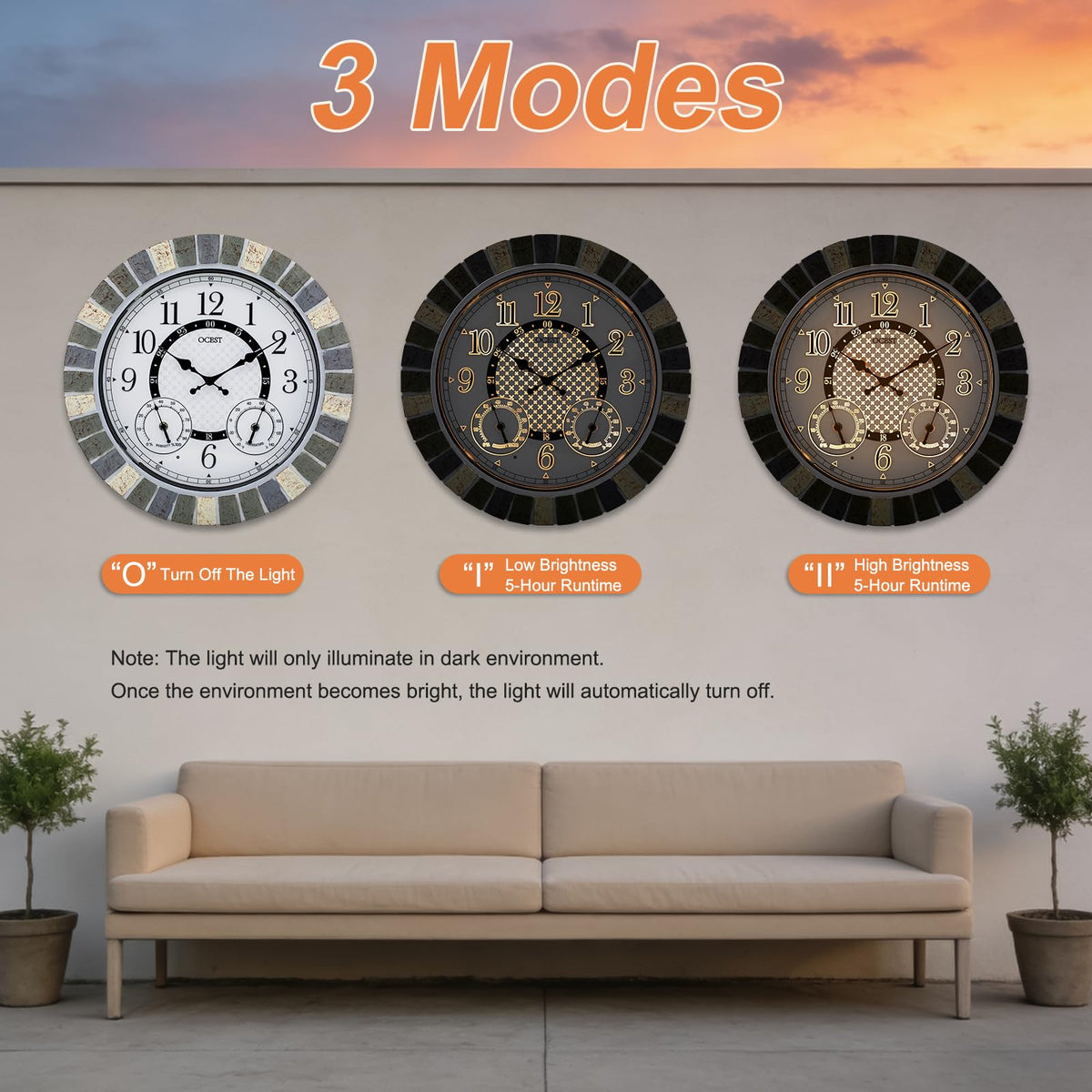 OCEST silent quartz movement keeps time quietly.