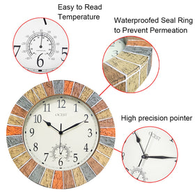 OCEST clock face with thermometer provides ambient temperature at a glance