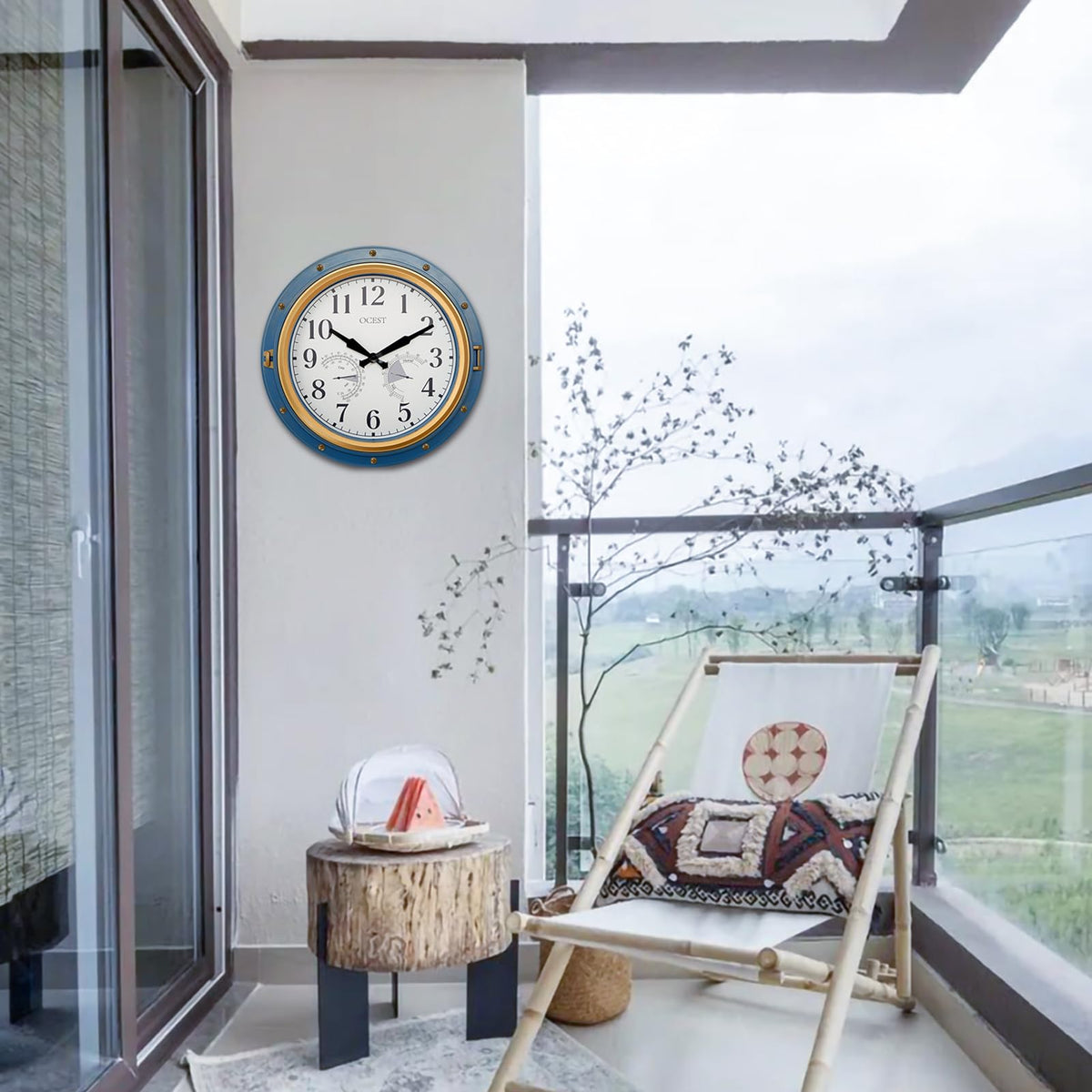 OCEST weatherproof back cover protects the clock in rain and sun.
