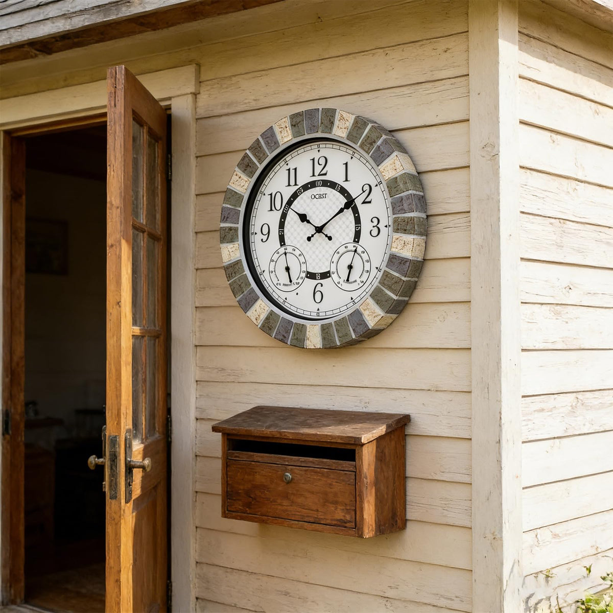 OCEST weatherproof rubber gasket protects the clock's movement.