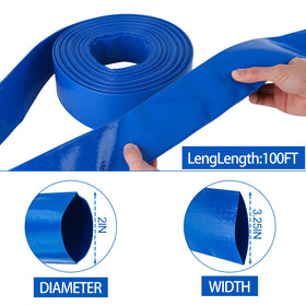 OCGIG lay-flat pool hose 2in diameter ideal for quick water discharge.