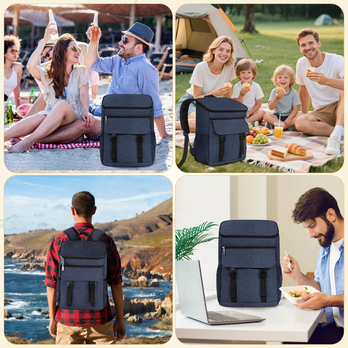 OCKLILY cooler backpack ergonomic straps reduce shoulder strain during travel