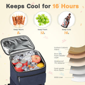 OCKLILY cooler backpack front pocket layout for easy dry items access