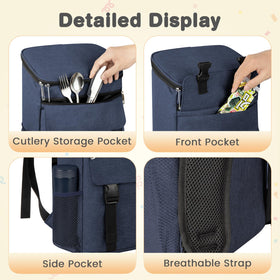 OCKLILY cooler backpack leakproof liner and zippers ensure safe transport