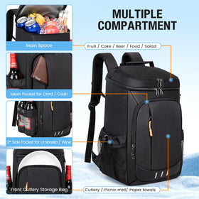 OCKLILY cooler backpack side mesh pocket fits tall bottles on hikes.