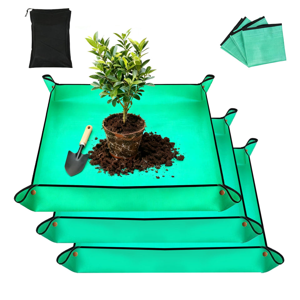 OCMML 3Packs Repotting Mat on a clean desk for tidy indoor potting.