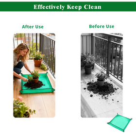 OCMML Foldable Repotting Mat with storage bag enables easy transport.