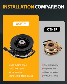 OCPTY Electric PTO Clutch 717-04376 assembly shows a compact one-piece unit for simple installation.