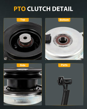 OCPTY Electric PTO Clutch 717-04376 side profile highlights slim form for tight mower compartments.