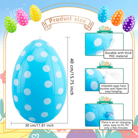Octaday blue Easter egg inflatable ideal for garden displays and photo backdrops.