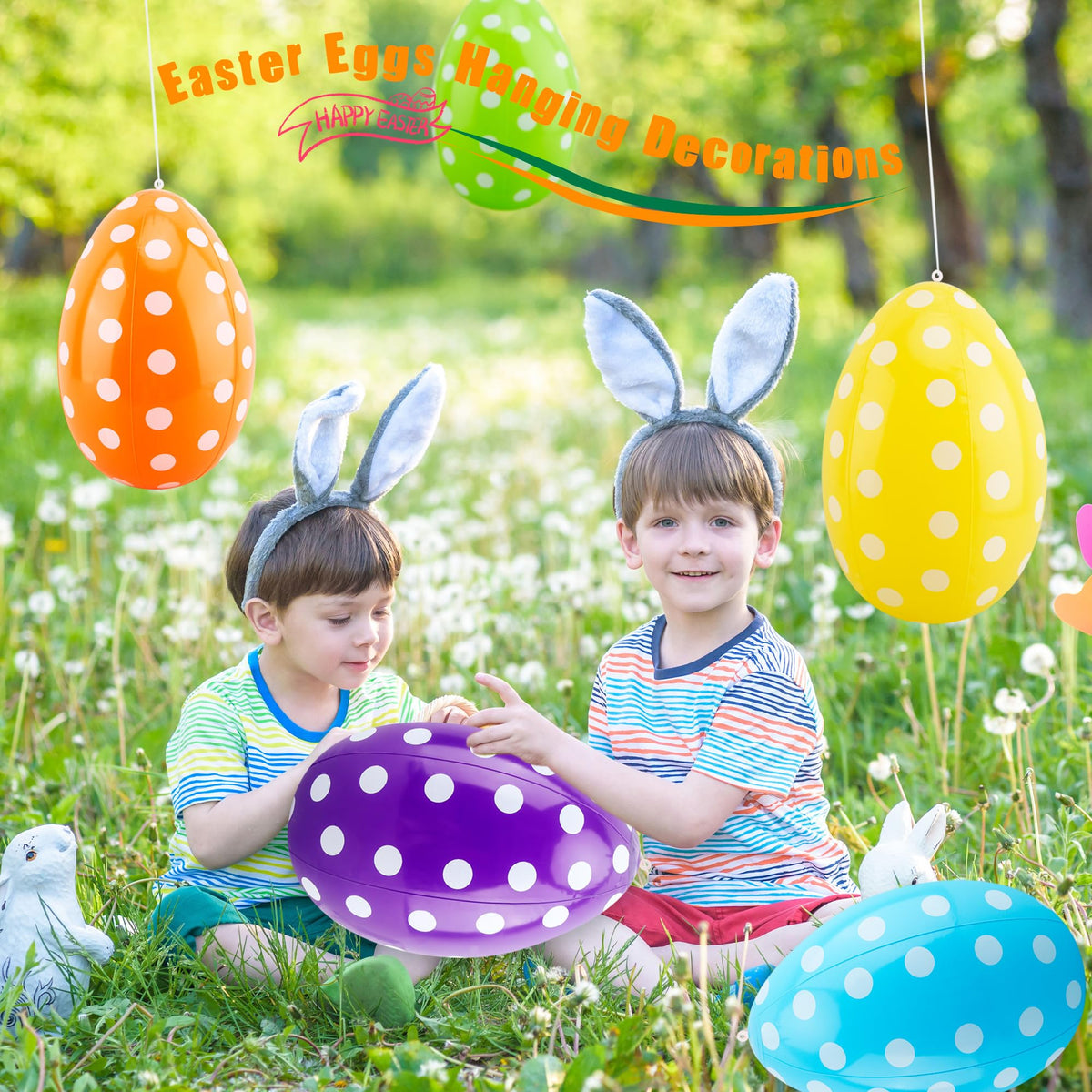 Octaday purple Easter egg inflatable enhances indoor Easter decorations with color pop.