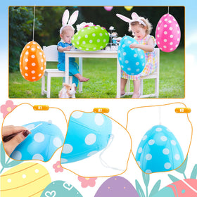 Octaday yellow Easter egg inflatable creates cheerful accents for parties.