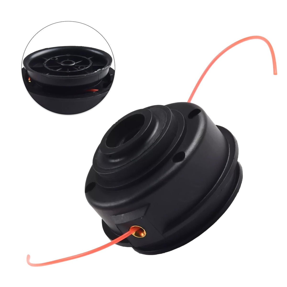 Odashen trimmer head mounted on shaft for snug, wobble-free operation