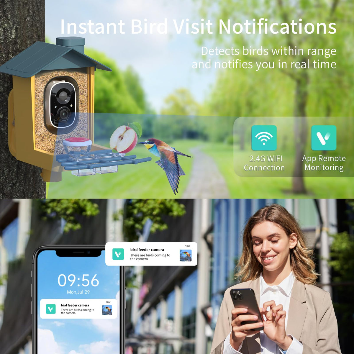 oddkont birdfeeder camera offers live stream for remote viewing