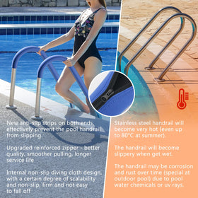 ODDMUCK anti-slip handrail cover improves grip during pool entry.