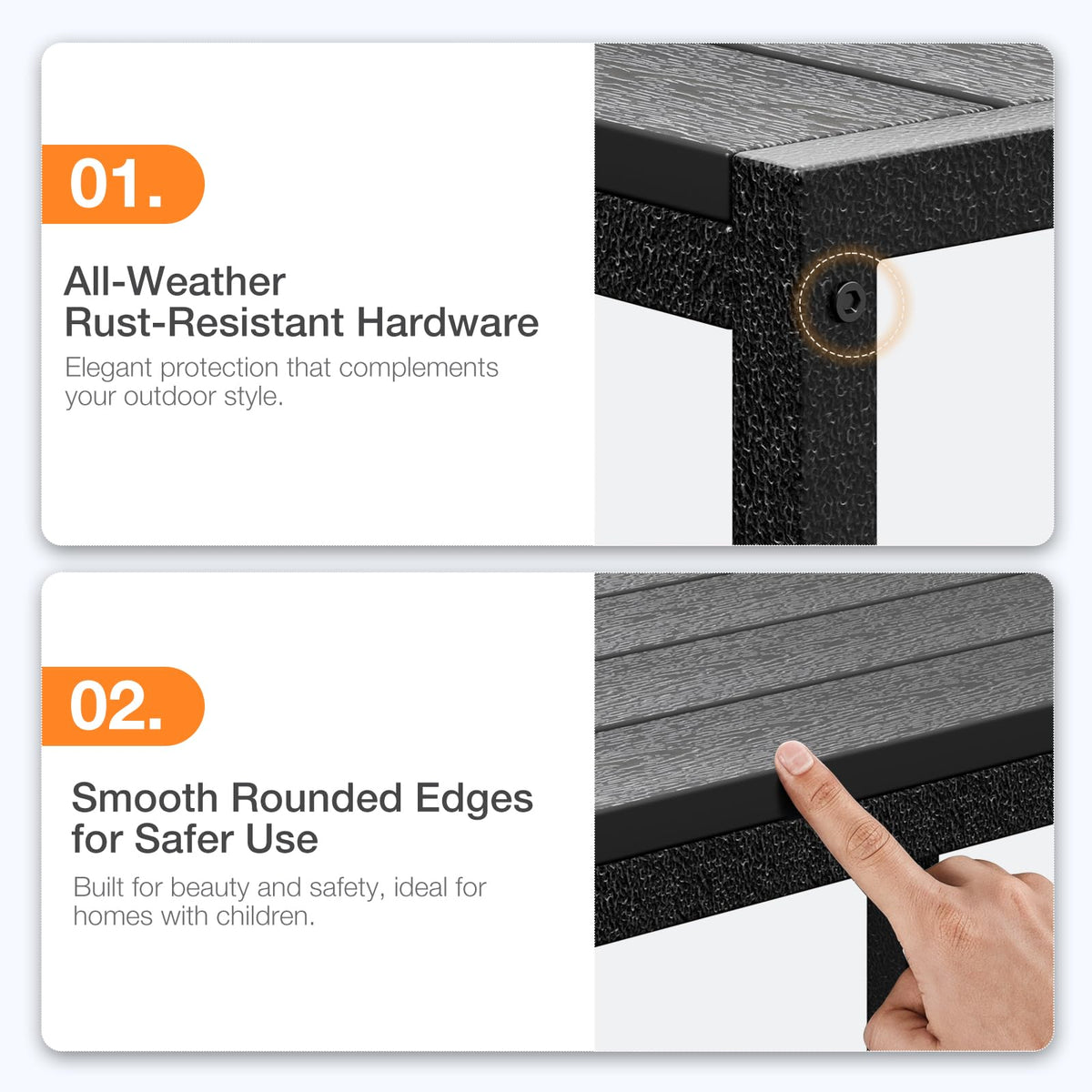 ODK Outdoor Coffee Table with durable, rust-resistant coating for weather resilience