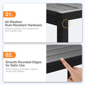 ODK Outdoor Coffee Table with durable, rust-resistant coating for weather resilience