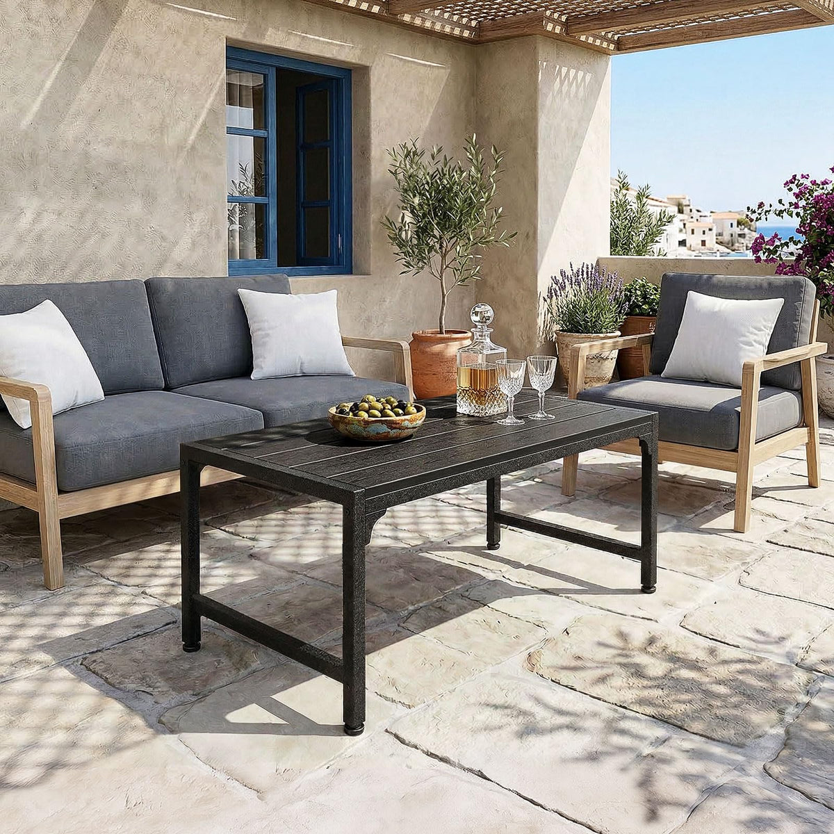 ODK Outdoor Coffee Table in garden or balcony setting for versatile outdoor decor