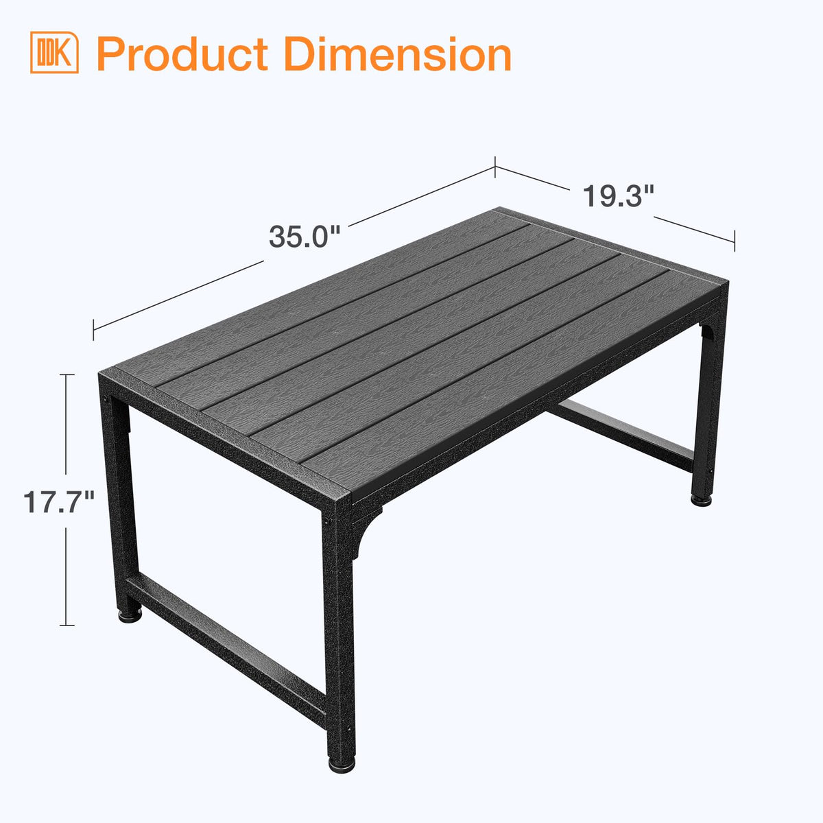 ODK Outdoor Coffee Table with slatted top easy to wipe clean after spills