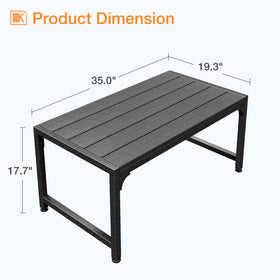 ODK Outdoor Coffee Table with slatted top easy to wipe clean after spills