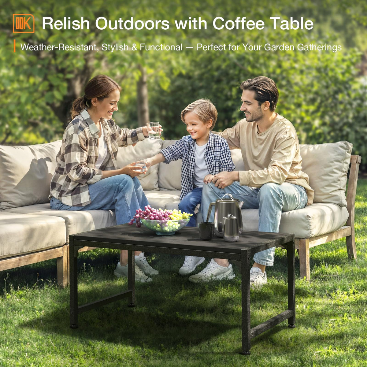 ODK Outdoor Coffee Table weather-resistant top ready for any weather outdoor space