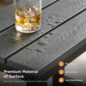 ODK Outdoor Double Side Table detailed-top close-up shows burr-free surface