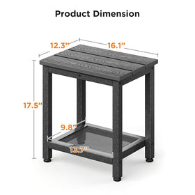 ODK Outdoor Double Side Table storage-shelf view emphasizes lower shelf storage