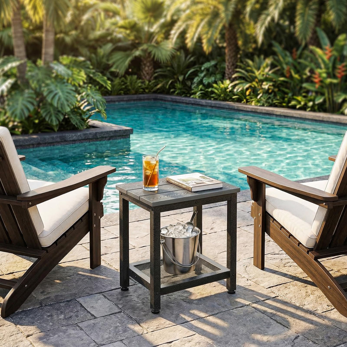 ODK Outdoor Double Side Table waterproof-top demonstrates all-season readiness