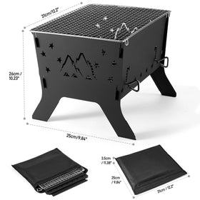 Odoland camping grill with carry bag for easy outdoor transport